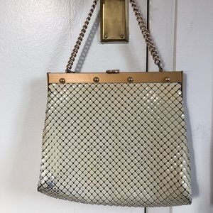 Whiting & Davis mesh handbag w/ gold chain handle